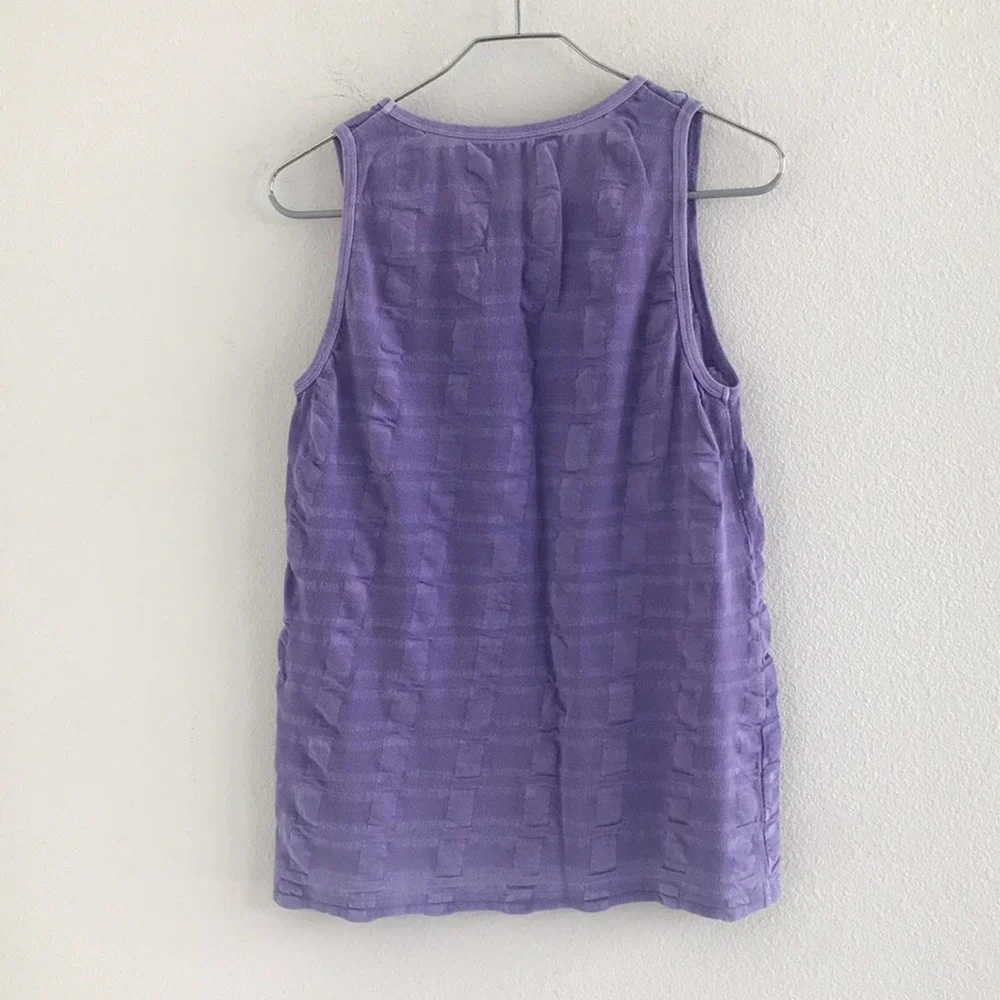 Unbranded Purple Burnout Basketweave Tank Top - Picture 4 of 5